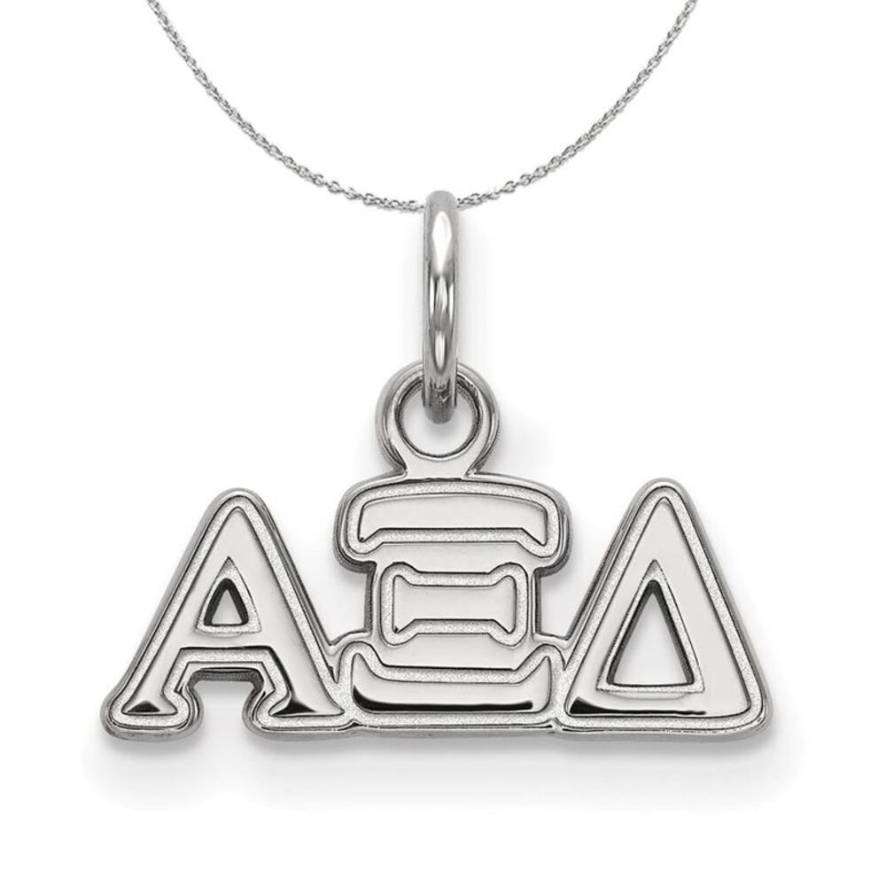 Sterling Silver Alpha Xi Delta XS (Tiny) Greek Necklace - 24 Inch